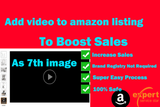 add upload amazon video to main image section without brand registry or change