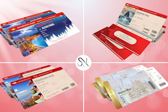do gift voucher, ticket and boarding pass design