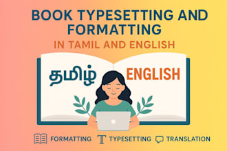 do book typesetting and formatting in english or tamil