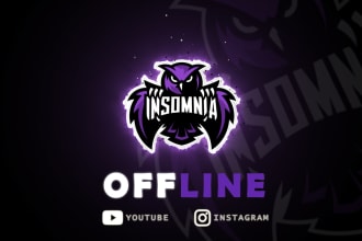 design offline banner and twitch panels overlay