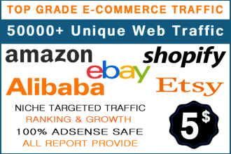 send niche targeted web traffic to your amazon, ebay, shopify stores