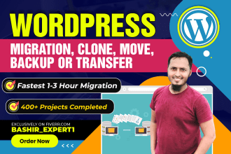 migrate wordpress, website backup, transfer website, wordpress migration 1 hour