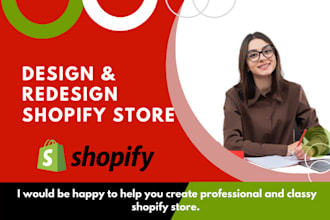 design, fix redesign shopify dropshipping store or shopify website