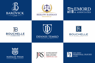 design unique minimalist lawyer, attorney, legal and law firm logo