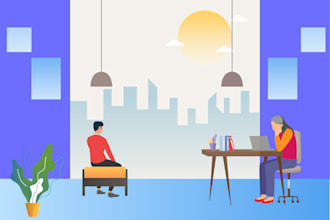 create vector illustration in cartoon or flat style