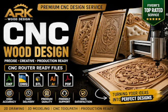 create cnc wood router machine 2d and 3d designs with dxf, svg, stl files
