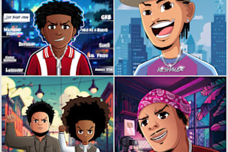 draw you or any character as a boondocks cartoon style