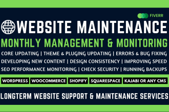 do monthly website maintenance management and monitoring services a2z