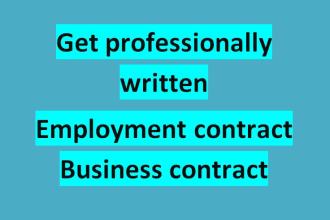 professionally write employment contract business contract