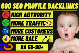 build manually 600 high da SEO profile backlinks