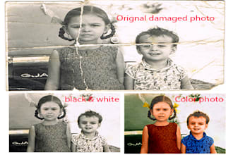 restore, repair, fix damaged photo, restoration old image