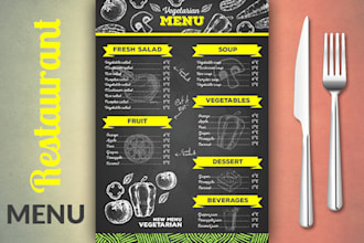 design professional restaurant menu, food menu design