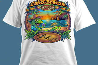 do a trendy logo or t shirt design and mockup