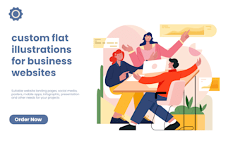 create custom flat illustrations for business websites and apps