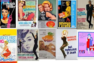send you 190 retro Movie Posters