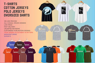 do t shirts, cotton jerseys, polo, oversized shirts designs