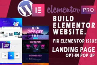 create elementor pro wordpress website, fix elementor issue