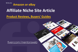 write amazon, ebay affiliate niche site articles buyers guide