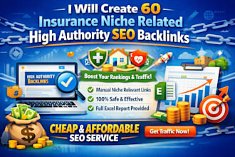 do 60 insurance niche related SEO backlinks