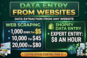do web scraping, data entry from any website