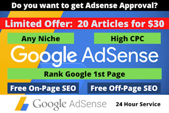 write 20 adsense friendly SEO articles and blog posts