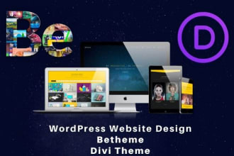 create a beautiful wordpress website using betheme, astra, divi theme