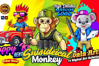 design cartoon, mascot, caricature logo for twitch youtube or website