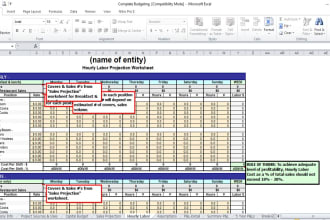 provide fully automated restaurant operations related excel sheets