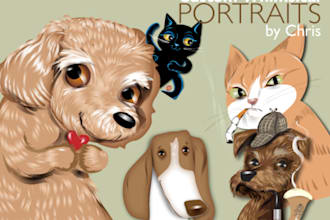 create a whimsical illustration of your pet