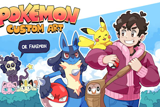 draw you as a pokemon trainer with your pokemon or fakemon
