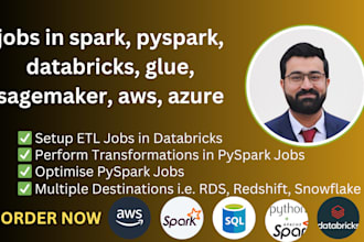 work on spark, pyspark, databricks, glue, sagemaker, aws, azure