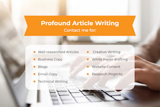 write a profound article for you