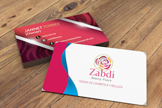 design feminine business card within 2 hours