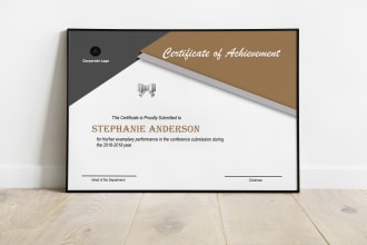 design professional certificate award certificate