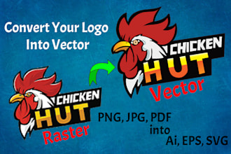redraw and vectorise artwork or logo for tshirts, products for 2 to 12 hours