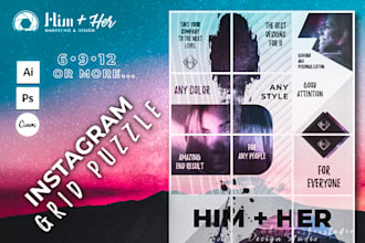 design a stunning instagram puzzle feed grid