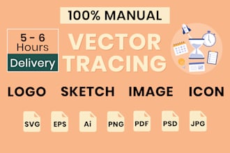 manually do vector tracing and logo vectorization fast