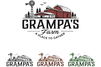 create vintage farm and ranch logo