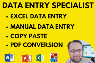 do data entry typing work job, copy paste, excel data entry