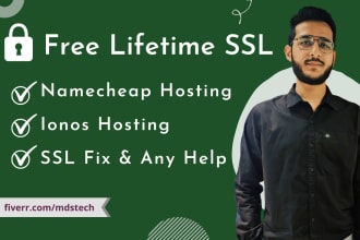 install free lifetime SSL on namecheap, ionos hosting