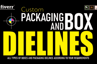 create die lines for  custom box packaging  dieline cut lines design