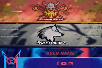 design high quality web, youtube, twitch, twitter banner