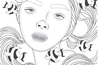 create outline drawing for coloring or poetry books