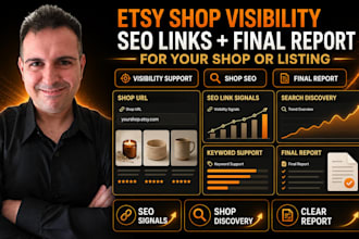 support etsy shop visibility with SEO links and final report