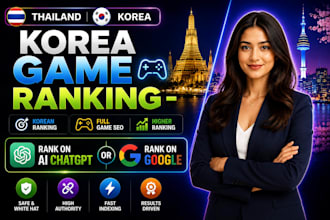 gaming korean seo backlinks package for top ranking on chatgpt and google