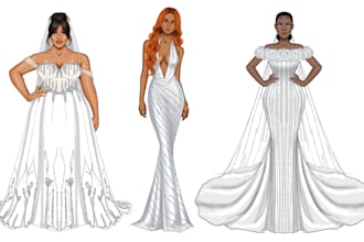draw a wedding dress or formal dress