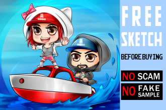 draw unique cartoon chibi with my style