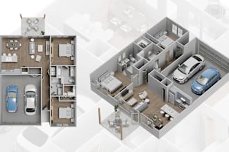 create 3d floor plan using sketchup and vray