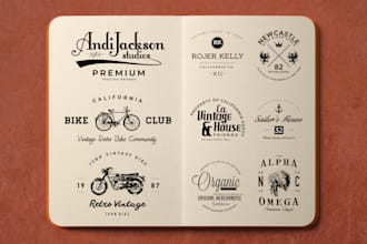 do vintage and retro logo design for your business