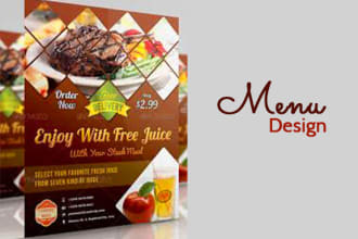 design professional restaurant menu, food menu design